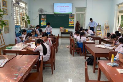 Học sinh Khối lớp 3, 4, 5 tham gia Hội thi Vẽ tranh chào mừng kỷ niệm ngày Nhà giáo Việt Nam 20/11